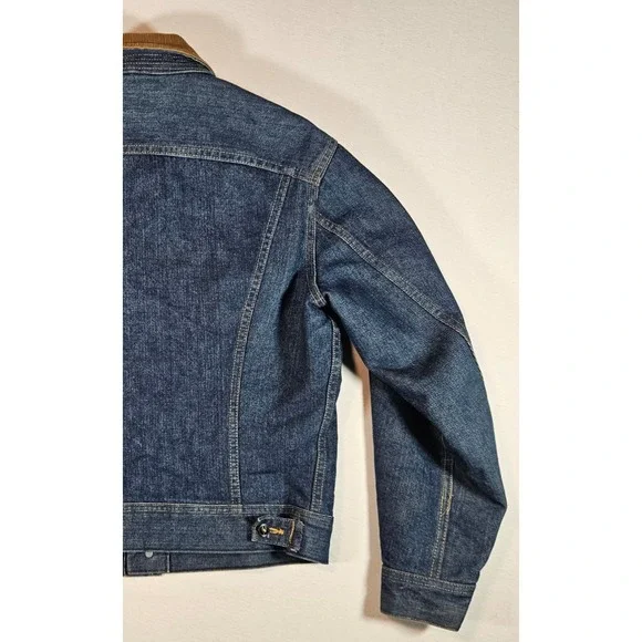 Vintage 70s Lee Storm Rider 42R L Denim Jacket Corduroy Collar Blanket Lined USA